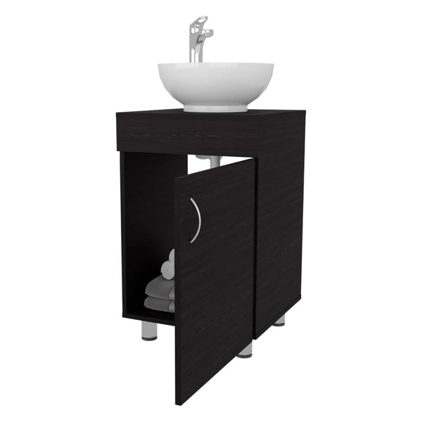 English Elm Wengue Bathroom Vanity With Integrated Vessel Sink, Spacious Storage, Modern Design For Small Spaces B062P303929-GIGA