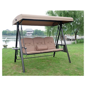 English Elm Garden Replacement Canopy Top for GT Porch Swing Model GCS00229C UV Resistant Polyester Cover, Retractable Shade Compatible with 12x9ft Pergola Frame Beige W419P329179