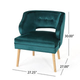 Christopher Knight Home® - Noble House - Mariposa Mid Century Teal Velvet Accent Chair