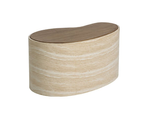 Sunpan ISHIKO Coffee Table - Sculptural Design with Warm Wood-Effect Top & Concrete Base for Modern Spaces 112579