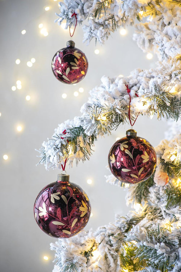 English Elm D3" Elegant Glass Christmas Ball Ornaments Set Of 12 For Festive Holiday Decor & Party Charm W2078P247870