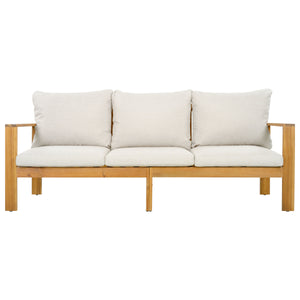 English Elm Outdoor Acacia Wood 4 Piece Sectional Set with Sofa Chair Ottoman and Table N757S454830B