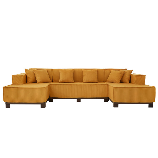 English Elm Swivel Barrel Accent Chair Chenille Tufted Round Club Seat for Living Room Lounge Orange N719S002220G