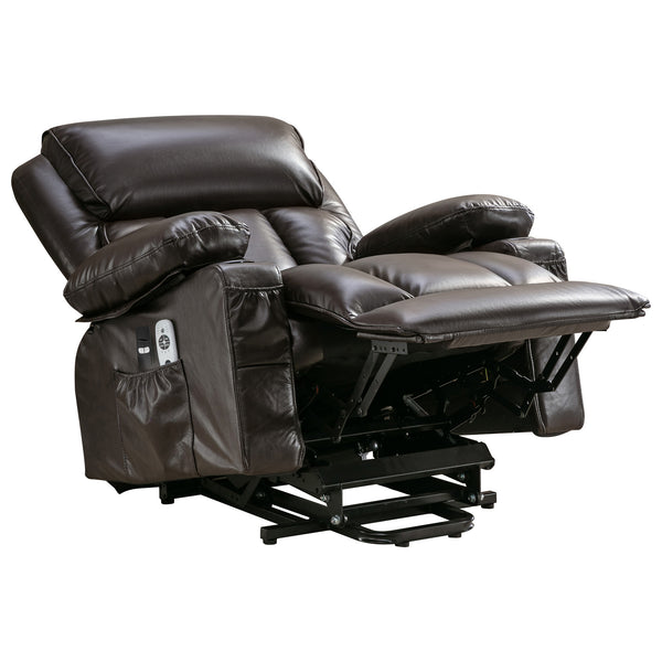 English Elm Power Lift Recliner Chair with Massage Heat Usb and Fleece Leather for Seniors W1521P302650