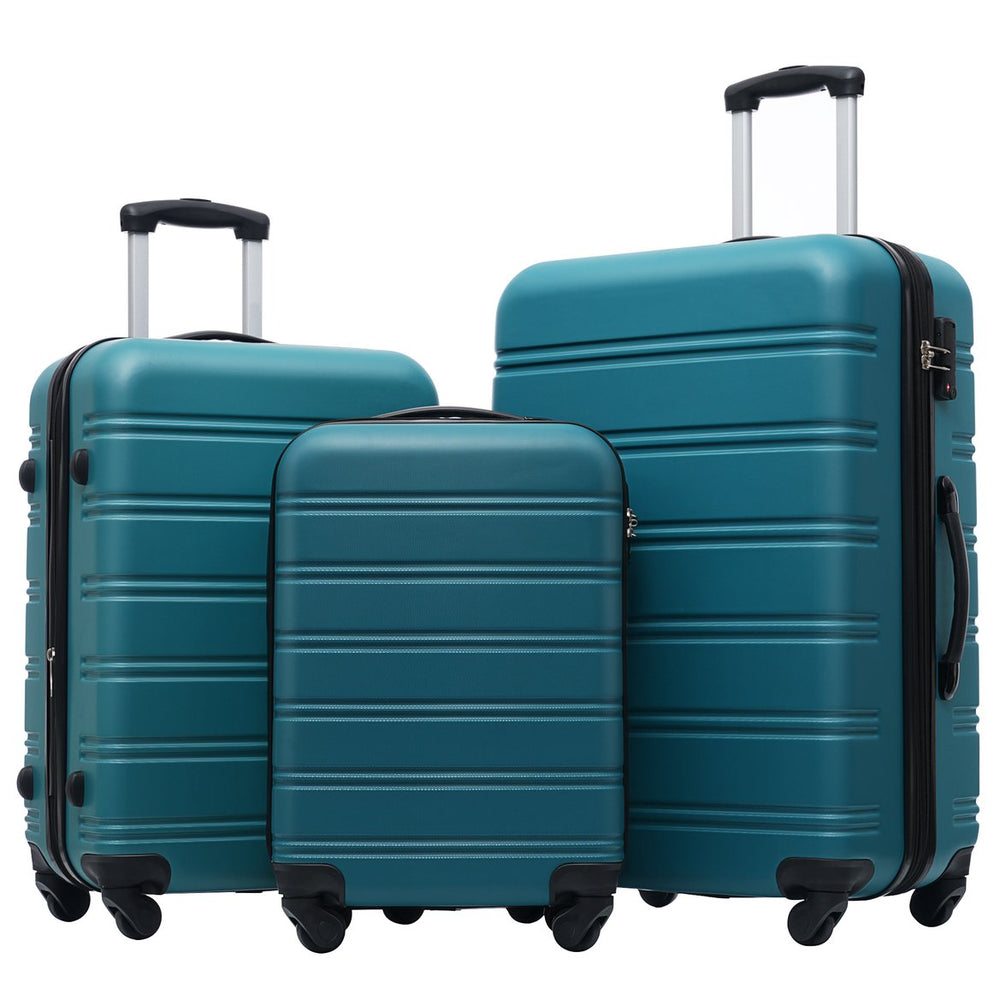 English Elm Hardshell 3 Piece Spinner Luggage Set with Tsa Lock Lightweight Abs Travel Suitcases PP191030AAF