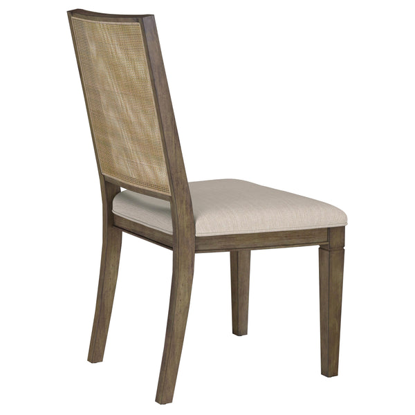 English Elm Stewart Woven Rattan Back Dining Side Chairs Set of 2 — Mahogany Frame, Light Brown Finish, Textured Elegant Seating for Casual & Formal Dining Room Ambiance B062P299931