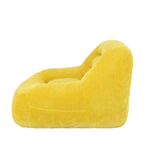 English Elm Corduroy Faux Fur Mini Cloud Couch Plush Bean Bag Seat for Dorm Bedroom Lounge Yellow W3975P437948