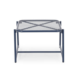 English Elm Kincaid Outdoor Iron Mesh Conversation Set Rust Resistant Patio Chairs with Side Table Navy Blue N775P392159N