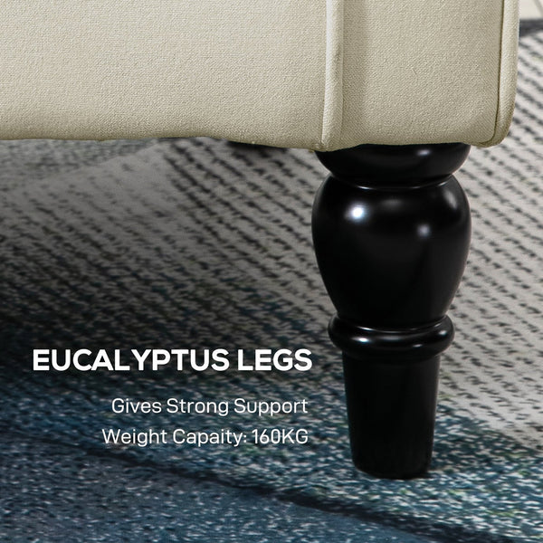 English Elm Modern Diamond-tufted Accent Chair Eucalyptus Frame Rounded Arms Living Room Seat T3971P405935