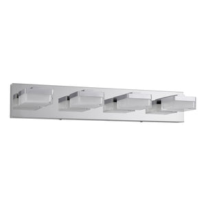 English Elm Modern Chrome Led Vanity Light - 4-Light Wall Sconce For Effortless Grooming & Stylish Decor W2312P374910