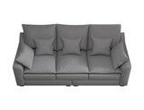 English Elm 78.7" Sofa Couch 3-Seater Sofa With Pillows Polyester Upholstery Duck Down Filled Cushion Sofa For Living Room Apartment,Grey