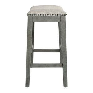 OSP Home Furnishings 24" Saddle Stool - Set of 2 Grey / Antique Grey