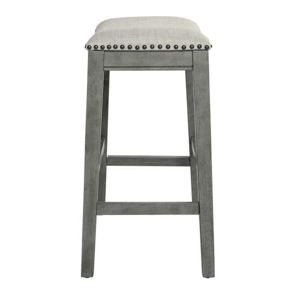 OSP Home Furnishings 24" Saddle Stool - Set of 2 Grey / Antique Grey