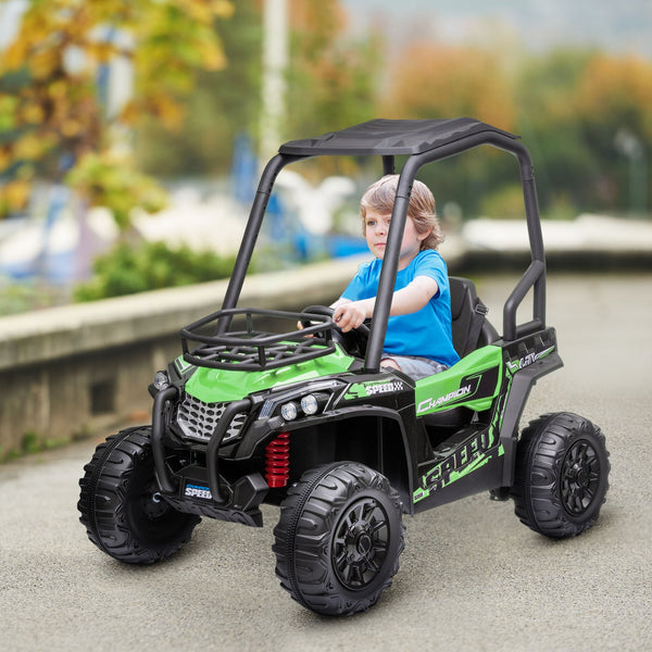English Elm Aosom 12v Electric Kids Ride on Utv with Remote Control Suspension and Music System W2225P229347