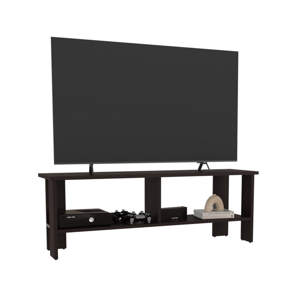 English Elm Navia sleek 47" TV Stand with Two Open Shelves for Living Room Bedroom Modern Storage and Style Dark Walnut 53 L x 18 W x 4 H B070P286438