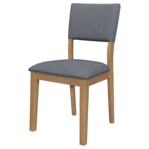 English Elm 2pc Plush Button-Tufted High Back Dining Chairs with Rolled Top, Nailhead Trim and Tapered Legs Blue,Light Brown 38.19 L x 13.59 W x 19.1 H B011P311868