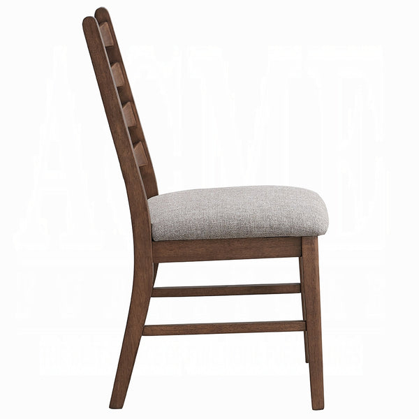 English Elm Walnut Ladder-Back Side Chairs Set of 2 — Distressed Scooped Seat, Rustic Transitional Comfort for Dining Walnut 13.5 L x 40 W x 21 H B2741P333935
