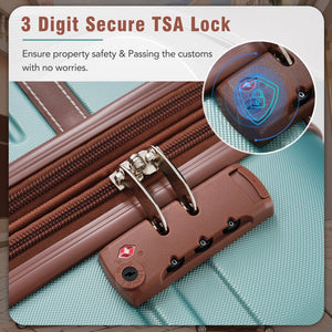 English Elm Hardshell Abs Spinner Luggage Set Four Piece Expandable Tsa Lock Travel Suitcases Green N732P170218M