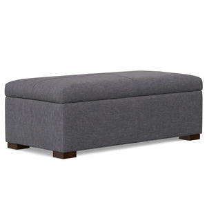 English Elm Gabbie Rectangular Storage Ottoman with Lift-Up Lid and Child-Safe Hinges, Linen-Look Upholstery Gray B136P252684