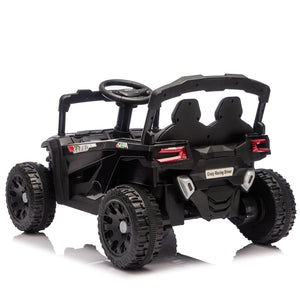 English Elm 24v Kids Utv Ride on with Dual 80w Motors Remote Control and Four Wheel Suspension Black W1578P342134