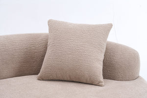 English Elm LY-042 Zen-Inspired S-Curved Dual-Depth Loveseat with Chenille Upholstery, Ready-to-Use Comfort Beige W2231P329716