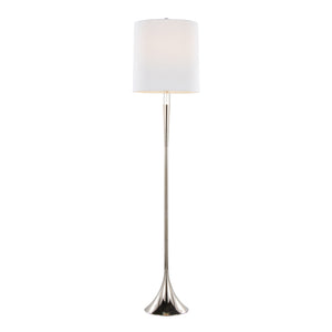 English Elm Metal Floor Lamp Pair Cast Iron Base Crystal Accents Linen Shade Living Room Decor B202P471648