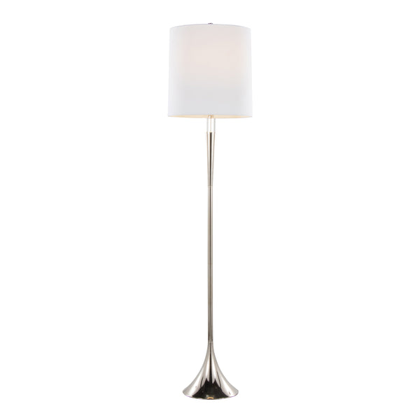English Elm Metal Floor Lamp Pair Cast Iron Base Crystal Accents Linen Shade Living Room Decor B202P471648