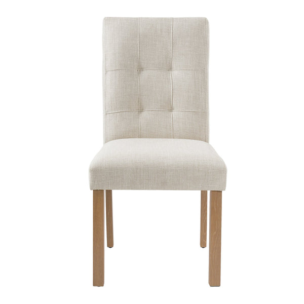 English Elm Wooden Modern Dining Chairs Set of 4 with Upholstered Beige Fabric, Rubber Wood Legs, 250lb Capacity Natural+Beige N752P300578N