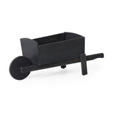 Christopher Knight Home® - Noble House - Soledad Outdoor Acacia Wood Wheelbarrow Planter, Dark Gray