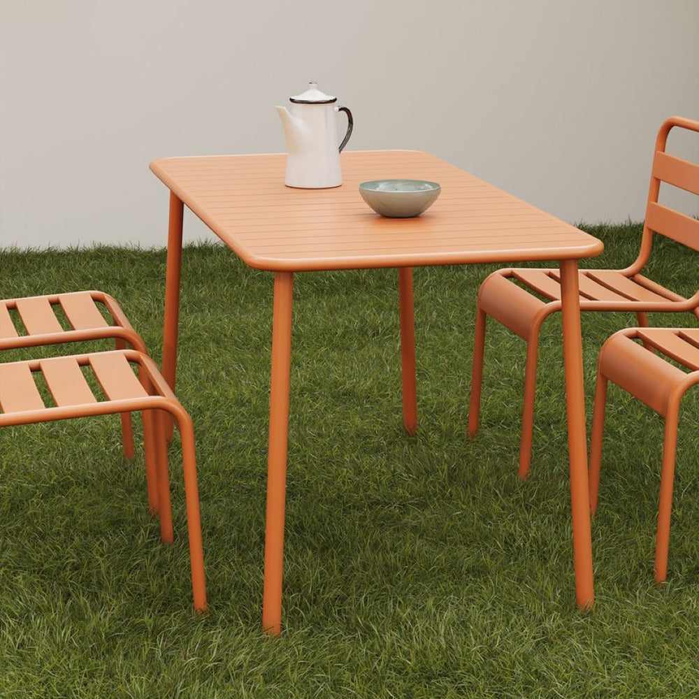 English Elm Sella Long Table In Claret Red - Stylish, Weather-Resistant Outdoor Dining For Balconies & Gardens W3318P308296-GIGA