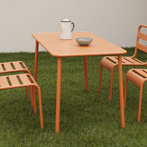 English Elm Sella Long Table In Claret Red - Stylish, Weather-Resistant Outdoor Dining For Balconies & Gardens W3318P308296-GIGA