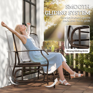 English Elm Outdoor Steel Glider Swing Set with Mesh Seating and Tempered Glass Coffee Table T3971P384114