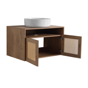 English Elm 30" Bathroom Vanity With Integrated Sink, Soft-Close Doors, & Modern Floating Design For Minimalist Space W999S00397