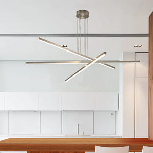 English Elm 48" Geometric Three Arm Led Chandelier Aluminum Acrylic Shade Dining Living Room W2312P415987