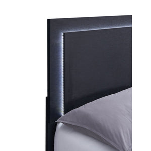 English Elm Medici Modern 4-Piece Led Twin Bedroom Set With Chic Black Finish & Gold Accents For Elegance B062S01067