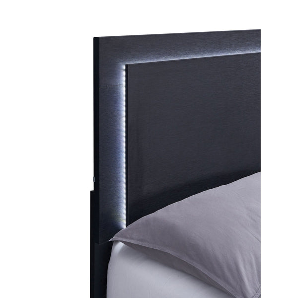 English Elm Medici Modern 4-Piece Led Twin Bedroom Set With Chic Black Finish & Gold Accents For Elegance B062S01067