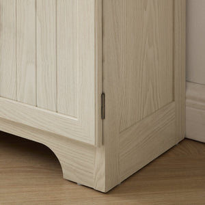 English Elm 72.4" Tall Storage Cabinet with 8 Doors and 4 Shelves, Oak Finish Large Freestanding Organizer for Home White W2275P292650