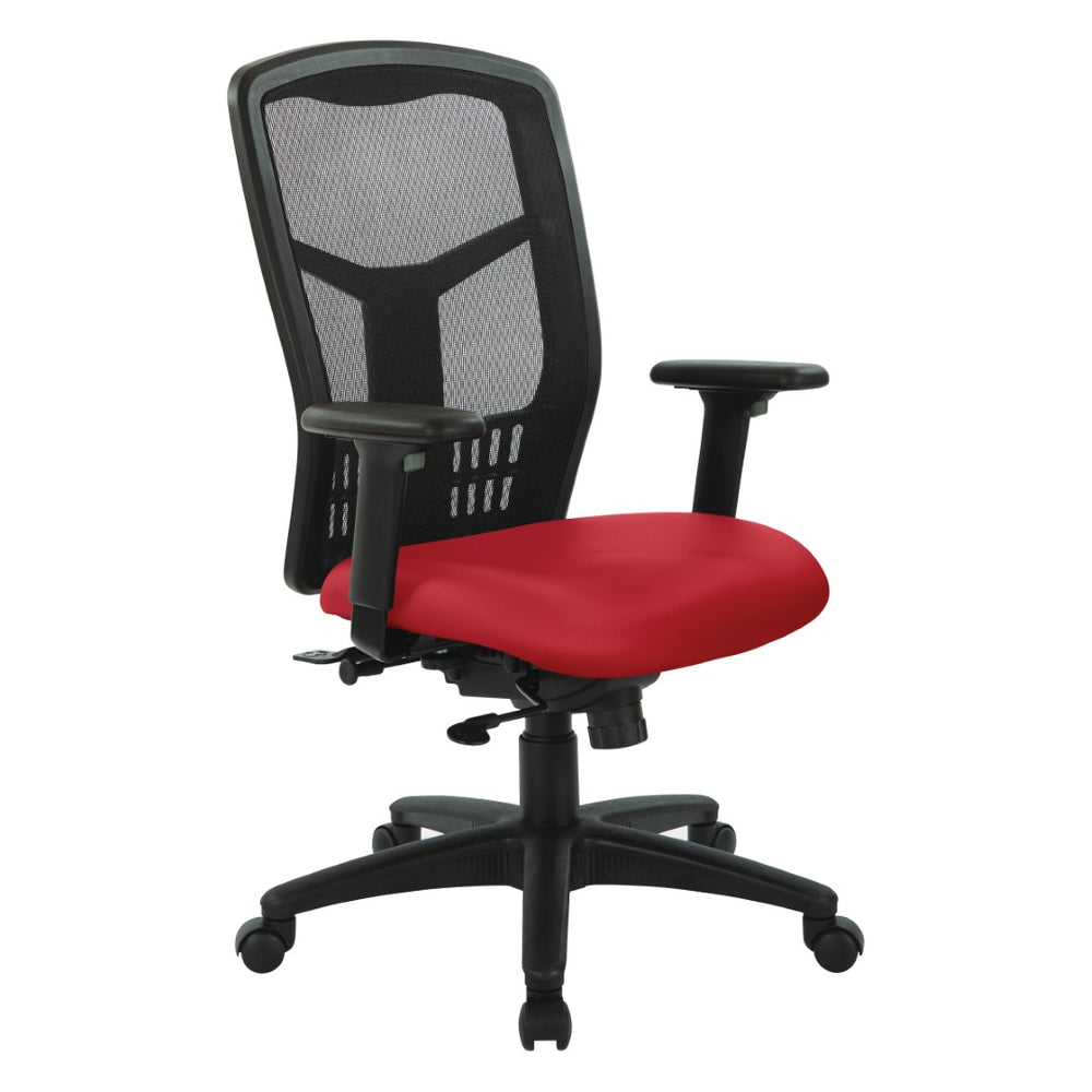 OSP Home Furnishings Progrid® Ergonomic Mesh High Back Office Chair with Lumbar Support and Adjustable Arms Lipstick 90662-R100