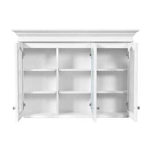 English Elm 40" Medicine Cabinet with Mirror, 6 Adjustable Shelves, Wall-Mounted Bathroom Organizer, White Modern Design N710P264317K