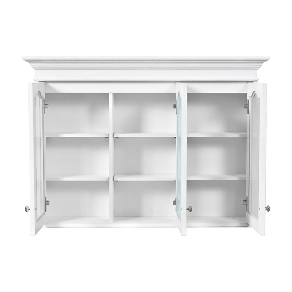 English Elm 40" Medicine Cabinet with Mirror, 6 Adjustable Shelves, Wall-Mounted Bathroom Organizer, White Modern Design N710P264317K