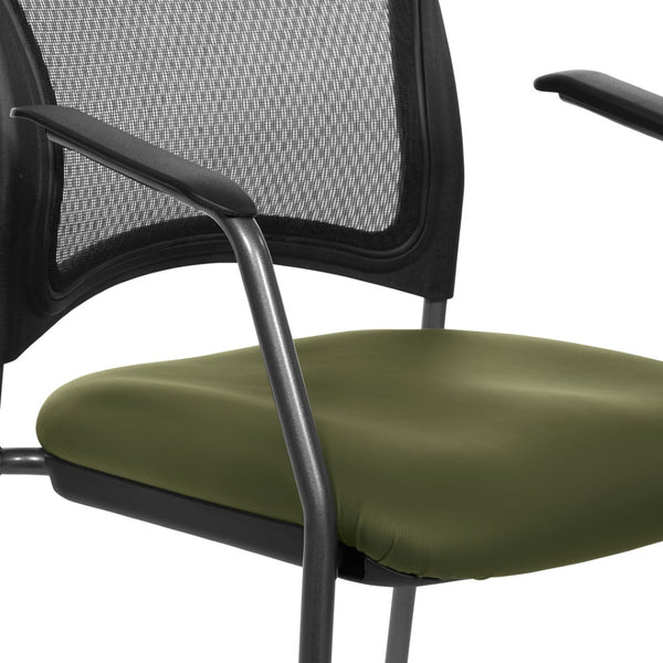OSP Home Furnishings Progrid Mesh Back Stackable Chair with Titanium Frame for Conference Rooms Sage 86710R-R106