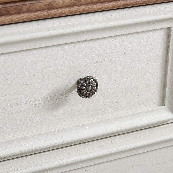 English Elm Modern 6-Drawer Chest Tall Dresser with Vintage Carved Handles, Silent Metal Rails, Stable Feet, Beige Elegance W2275P233490