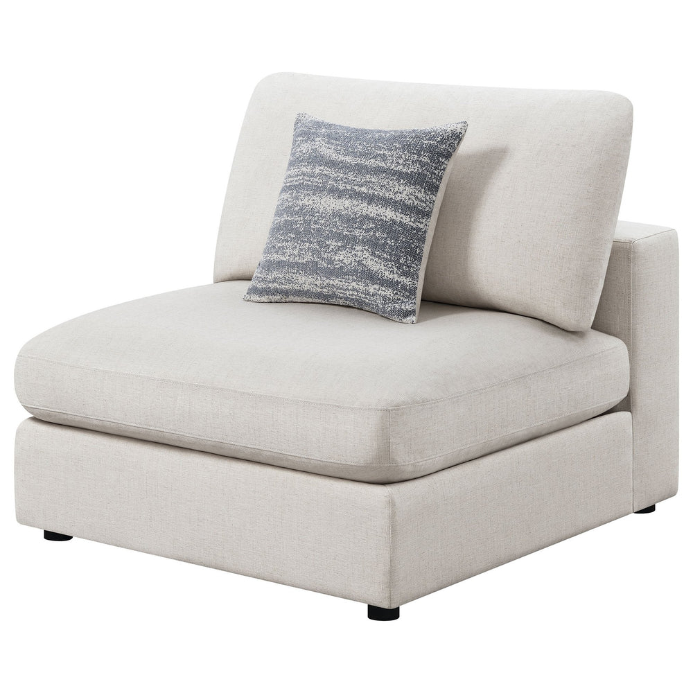 English Elm Duncan Convertible Beige Armless Chair with Removable Cushions, Muslin-Look Upholstery for Sectionals B062P357800