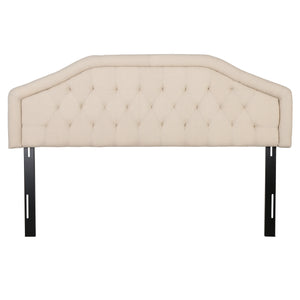 English Elm Christopher Knight Home® - Tufted Upholstered Headboard King Size with Adjustable Metal Legs, Slim Profile, Durable Fabric Finish Beige 56883.00LNN