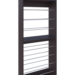 English Elm Wengue Tall Open Shoe Rack with 9 Spacious Shelves, Metal Rails, Sturdy Wood Frame, Modern Appeal B062P323162