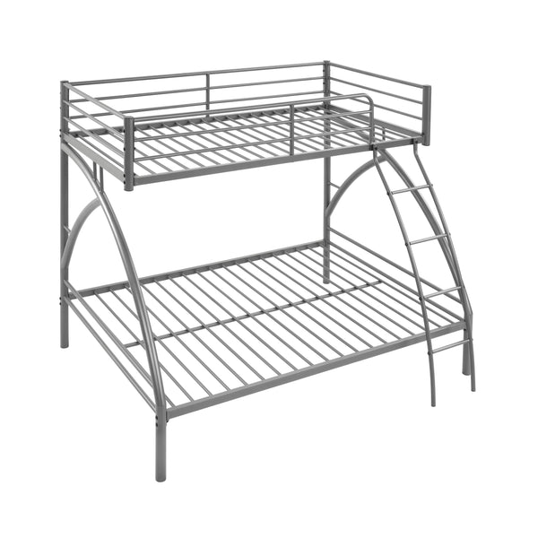 English Elm Gray Metal Twin-Over-Full Bunk Bed with Modern Lines, Space-Saving Youth Bedroom Centerpiece, Easy Assembly Gray 77 L x 60.25 W x 7.25 H B011P248591