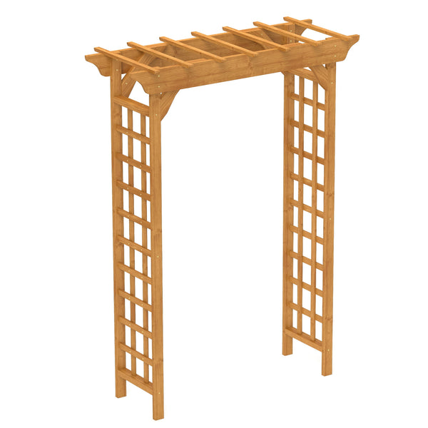 English Elm Wooden Garden Arch Solid Frame Backyard Trellis for Climbing Plants Wedding Ceremony W2640P225585