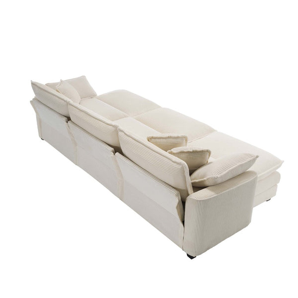 English Elm Oversized Modular Cushioned Sofa Set With 3 Ottomans - Versatile Sleeper Bed For Stylish Spaces W714S00779-GIGA