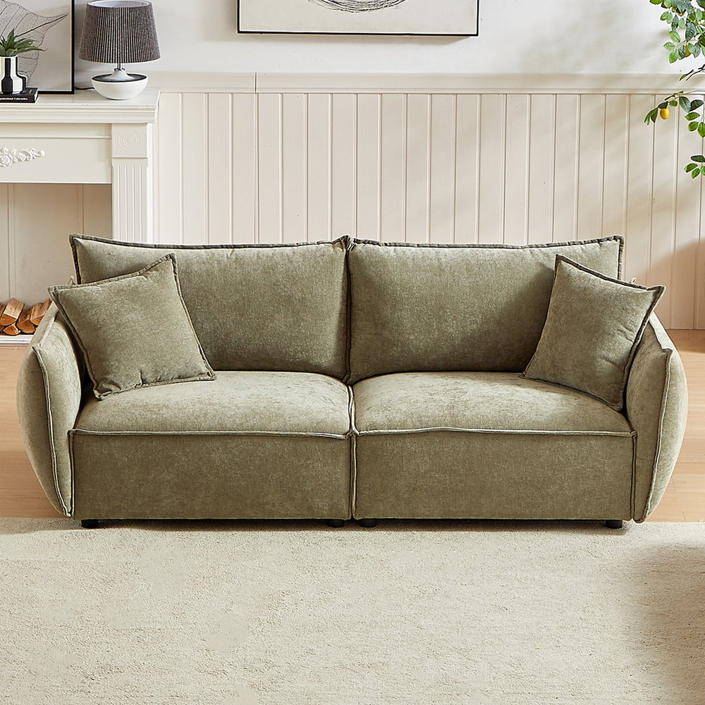 English Elm 3-Seater Modern Combo Sofa With Convertible Design, Soft Chenille Fabric & 4 Pillows For Comfort W1193S00111