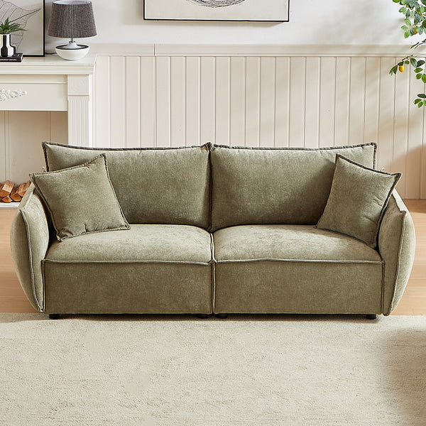 English Elm 3-Seater Modern Combo Sofa With Convertible Design, Soft Chenille Fabric & 4 Pillows For Comfort W1193S00111